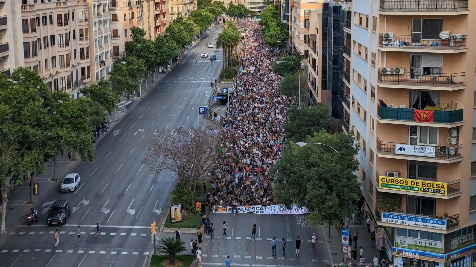 Miles de personas se manifiestan en Palma contra el "turismo de masas" y por el acceso a "una vivienda digna"