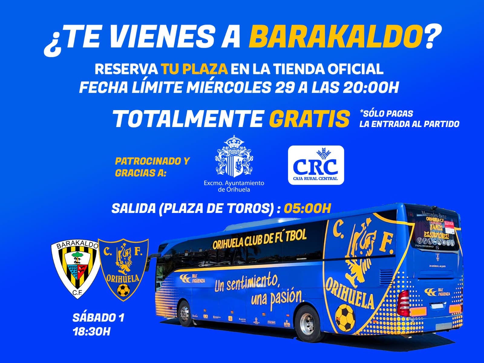 La afición oriolana estará con el Orihuela CF en el partido final por el ascenso en Barakaldo La afición oriolana estará con el Orihuela CF en el partido final por el ascenso en Barakaldo