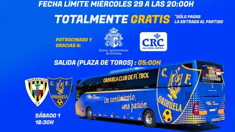 La afición oriolana estará con el Orihuela CF en el partido final por el ascenso en Barakaldo La afición oriolana estará con el Orihuela CF en el partido final por el ascenso en Barakaldo
