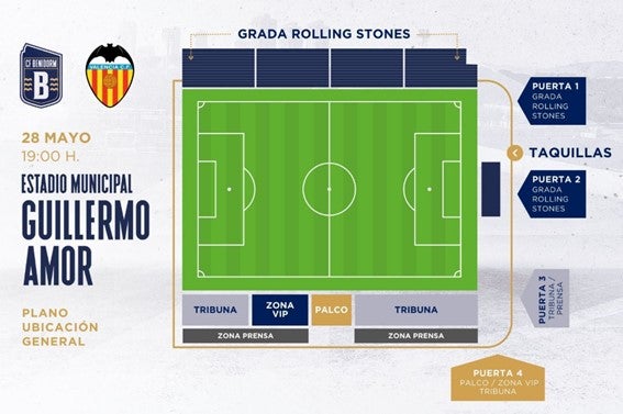 A las 17:30 se abren las puertas para el partido del F.C. Benidorm contra el Valencia A las 17:30 se abren las puertas para el partido del F.C. Benidorm contra el Valencia