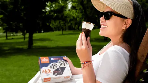 La empresa palentina Chocolates Trapa presenta su gama de helados .