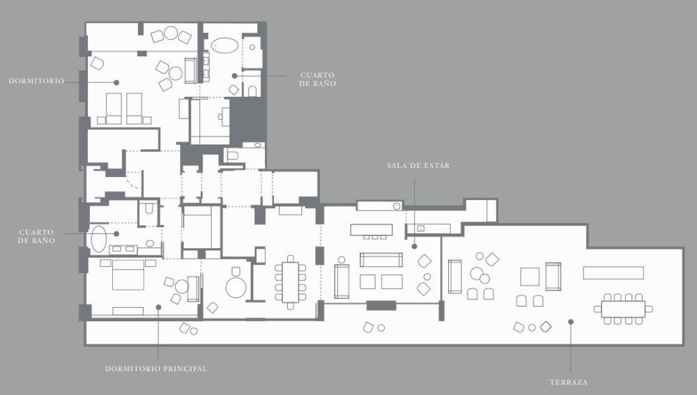 Plano de la suite elegida por Taylor Swift