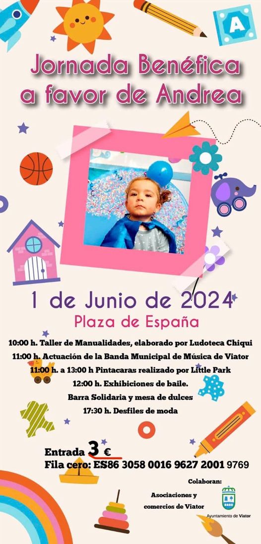 Viator se vuelca con Andrea en una jornada solidaria este sábado Viator se vuelca con Andrea en una jornada solidaria este sábado