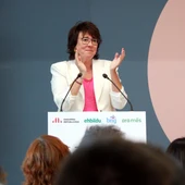 Diana Riba, en un acte a Madrid. Diana Riba, en un acte a Madrid.
