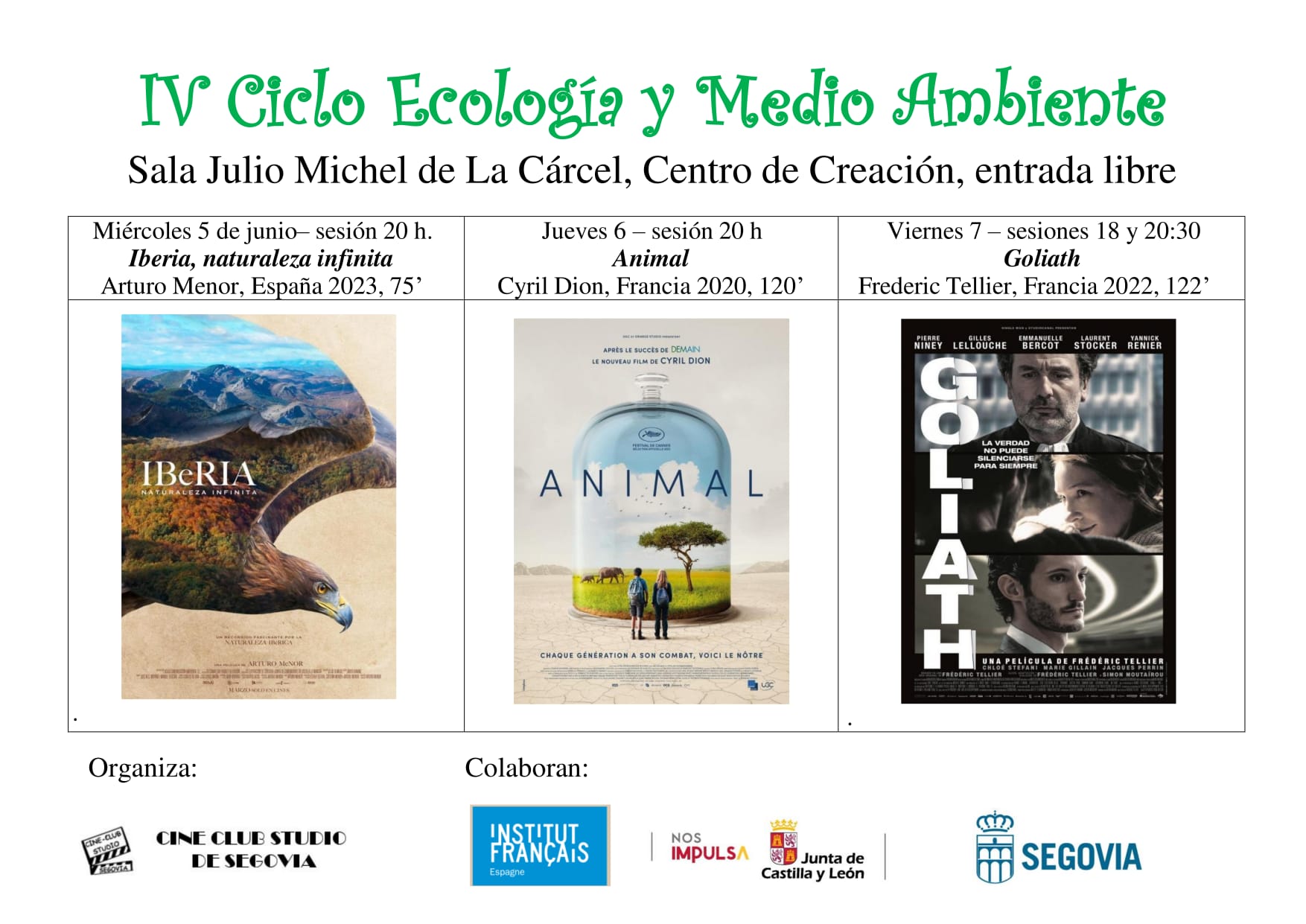 El cine club Studio proyecta el IV Ciclo de cine sobre Ecología y Medio Ambiente El cine club Studio proyecta el IV Ciclo de cine sobre Ecología y Medio Ambiente