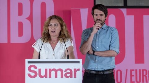 La cabeza de lista de Sumar para las elecciones europeas, Estrella Gal&aacute;n, y el portavoz de Sumar, Ernest Urtasun