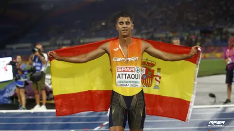 Mohamed Attaoui, plata en la final de los 800 metros Mohamed Attaoui, plata en la final de los 800 metros