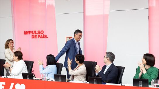 Pedro Sánchez en su llegada a la Comisión Ejecutiva Federal del PSOE este lunes
