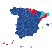 Mapa de resultados de las elecciones europeas en España municipio a municipio/ ondacero.es Mapa de resultados de las elecciones europeas en España municipio a municipio/ ondacero.es
