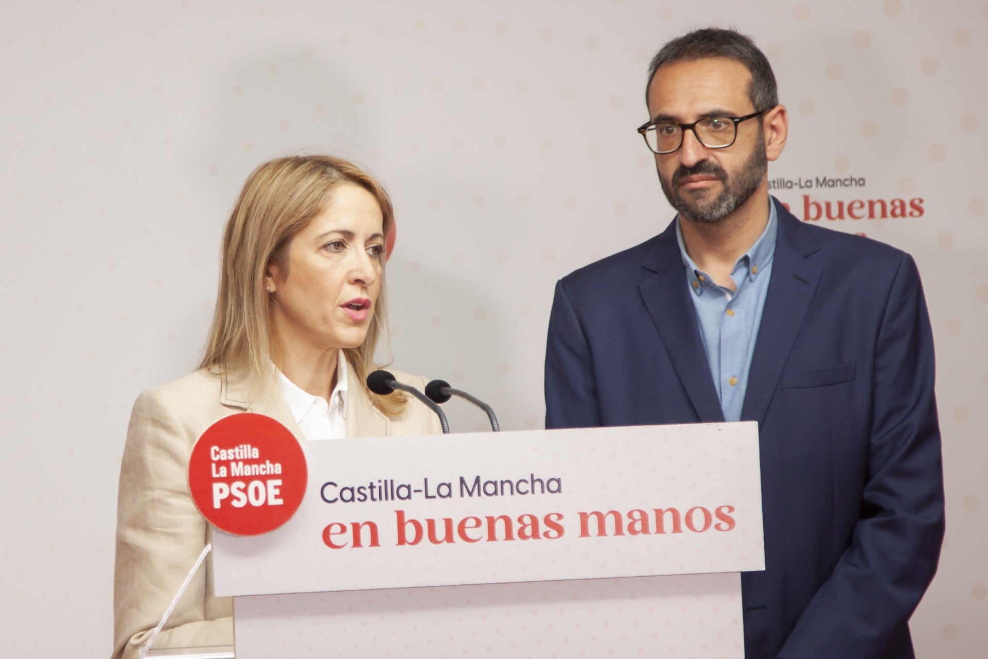 Cristina Maestre en la rueda de prensa que hoy ha ofrecido en Toledo Cristina Maestre en la rueda de prensa que hoy ha ofrecido en Toledo