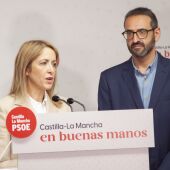 Cristina Maestre en la rueda de prensa que hoy ha ofrecido en Toledo