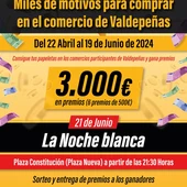Cartel de "Miles de otivos para comprar en el comercio de Valdepeñas" Cartel de "Miles de otivos para comprar en el comercio de Valdepeñas"