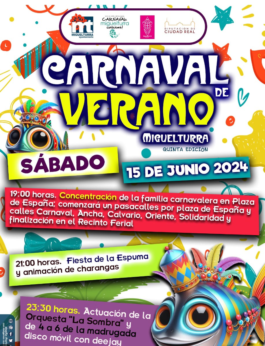 Miguelturra celebra este sábado 15 de junio el carnaval de verano 2024 Miguelturra celebra este sábado 15 de junio el carnaval de verano 2024