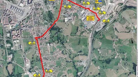 Plano de afectación al tráfico de la autovía A-67 Plano de afectación al tráfico de la autovía A-67