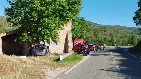 Lugar del accidente en Armañanzas Lugar del accidente en Armañanzas