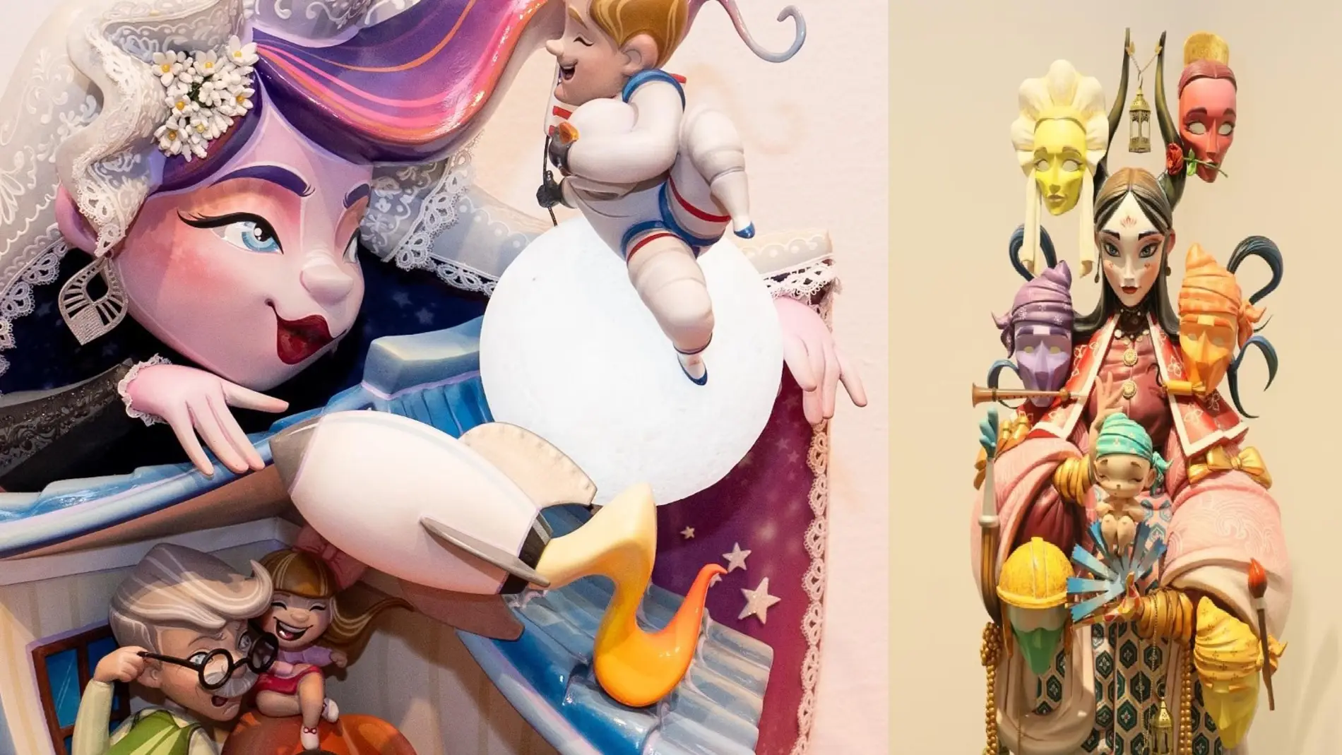 Los ninots indultats 2024 infantil (izquierda) y adulto (derecha) Los ninots indultats 2024 infantil (izquierda) y adulto (derecha)