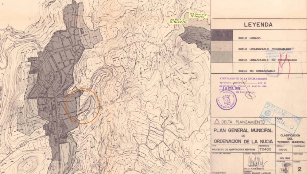 Este plan urbanístico de La Nucía fue aprobado a finales de los años 80 Este plan urbanístico de La Nucía fue aprobado a finales de los años 80