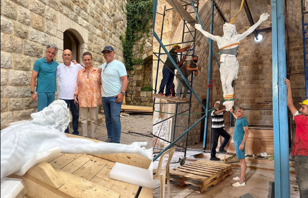 Llega al Líbano para los católicos maronitas un cristo de cuatro metros en mármol obra de Marco Augusto Dueñas Llega al Líbano para los católicos maronitas un cristo de cuatro metros en mármol obra de Marco Augusto Dueñas