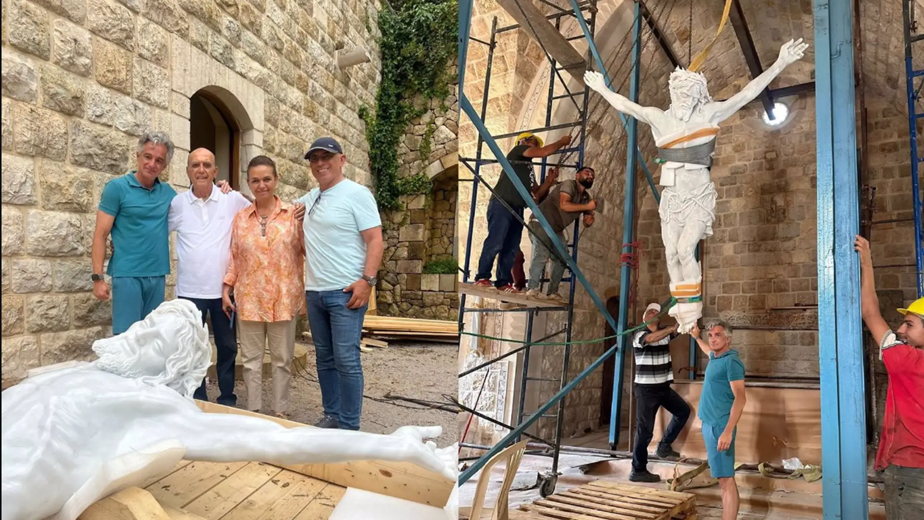 Llega al Líbano para los católicos maronitas un cristo de cuatro metros en mármol obra de Marco Augusto Dueñas