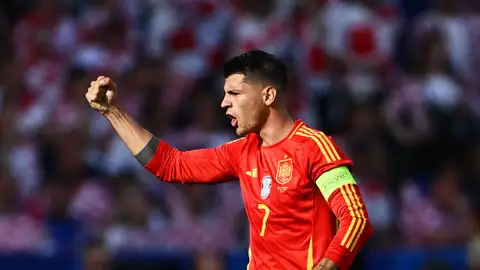 Álvaro Morata celebra su gol a Croacia en la Eurocopa 2024 Álvaro Morata celebra su gol a Croacia en la Eurocopa 2024