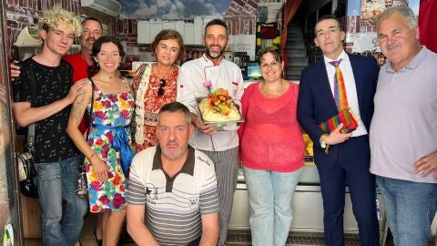 David Calleja y Silvia G&oacute;mez, con Massimo Pozzi