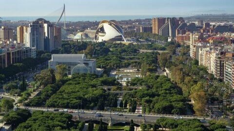 Vista aérea de los lardine sdel Turia