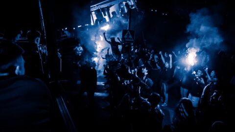 Recibimiento al equipo tras el playoff ante el Espanyol