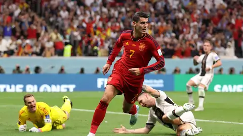 Morata celebra un gol a Alemania en el Mundial de Qatar 2022 Morata celebra un gol a Alemania en el Mundial de Qatar 2022
