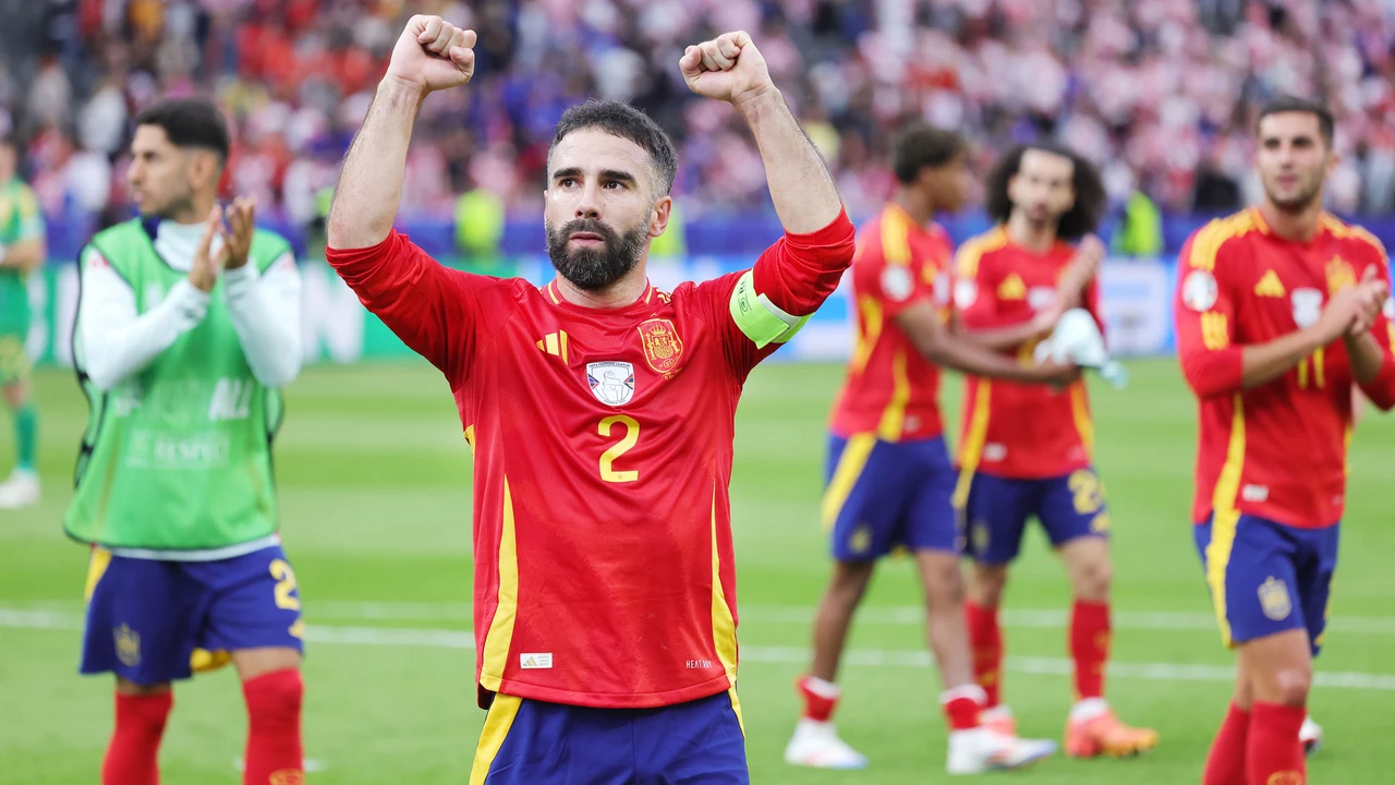 Dani Carvajal durante el partido de fútbol UEFA euro 2024
