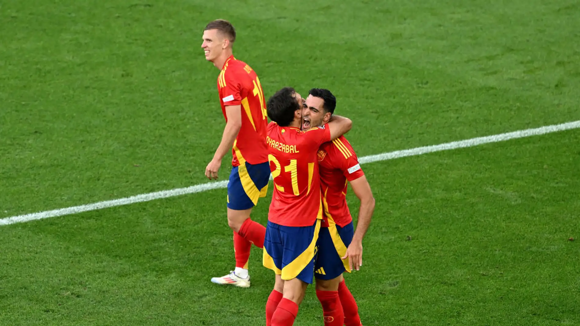 Mikel Merino celebra el gol de la victoria ante Alemania en los cuartos de final de la Eurocopa 2024 Mikel Merino celebra el gol de la victoria ante Alemania en los cuartos de final de la Eurocopa 2024