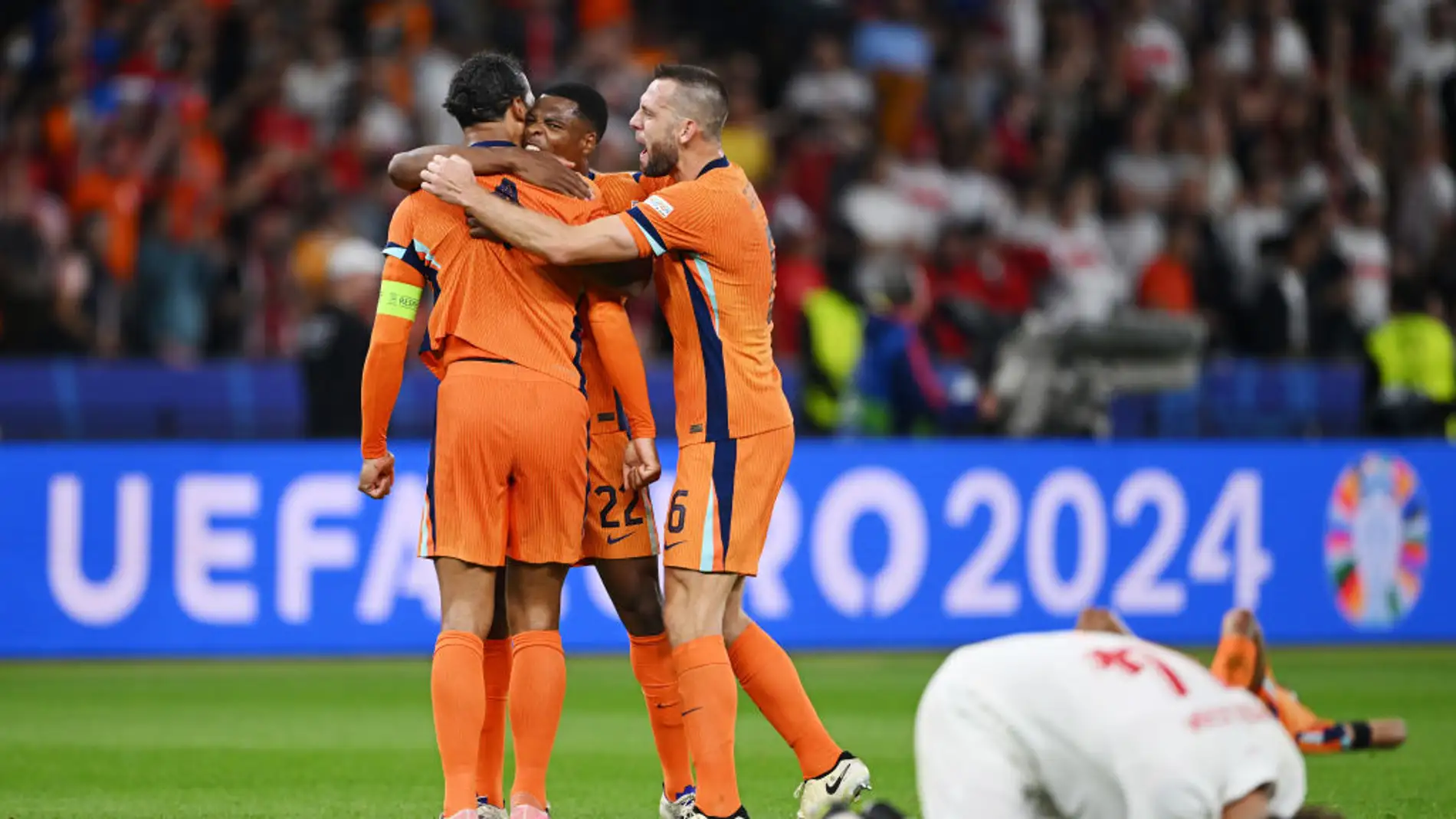 Los jugadores de Países Bajos celebran el pase a semifinales