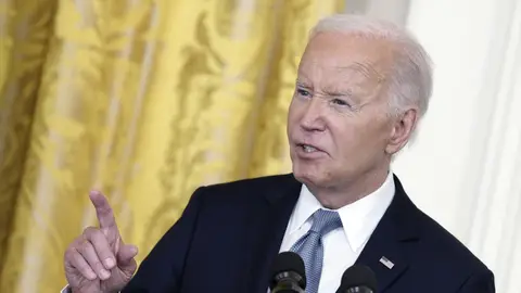 El presidente de EEUU, Joe Biden, en una imagen de archivo Biden dice que sólo abandonará la contienda electoral si se lo pide "el Todopoderoso"