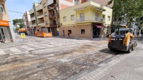 Obres d'asfaltatge a Vilanova