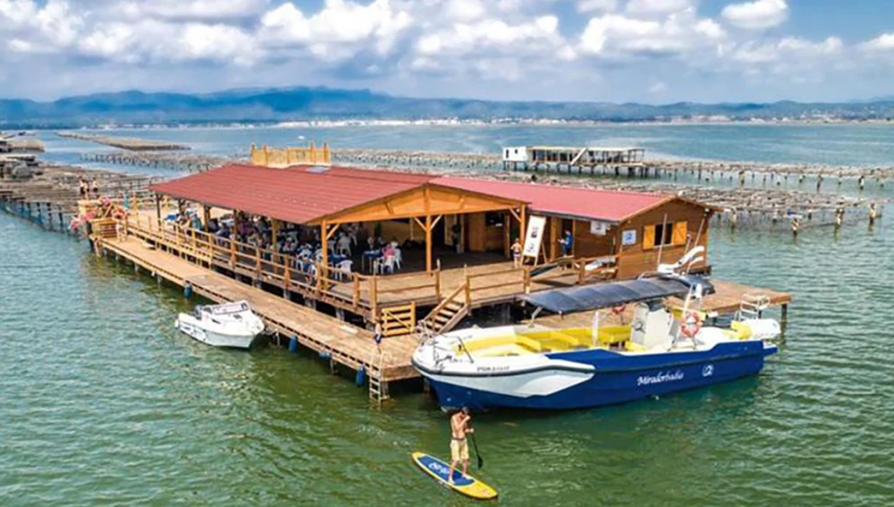 Mejillonera en Mirador Badia, delta del Ebro Mejillonera en Mirador Badia, delta del Ebro