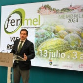 Miguel Ángel Valverde, presidente de la Diputación de Ciudad Real durante la presentación de FERIMEL