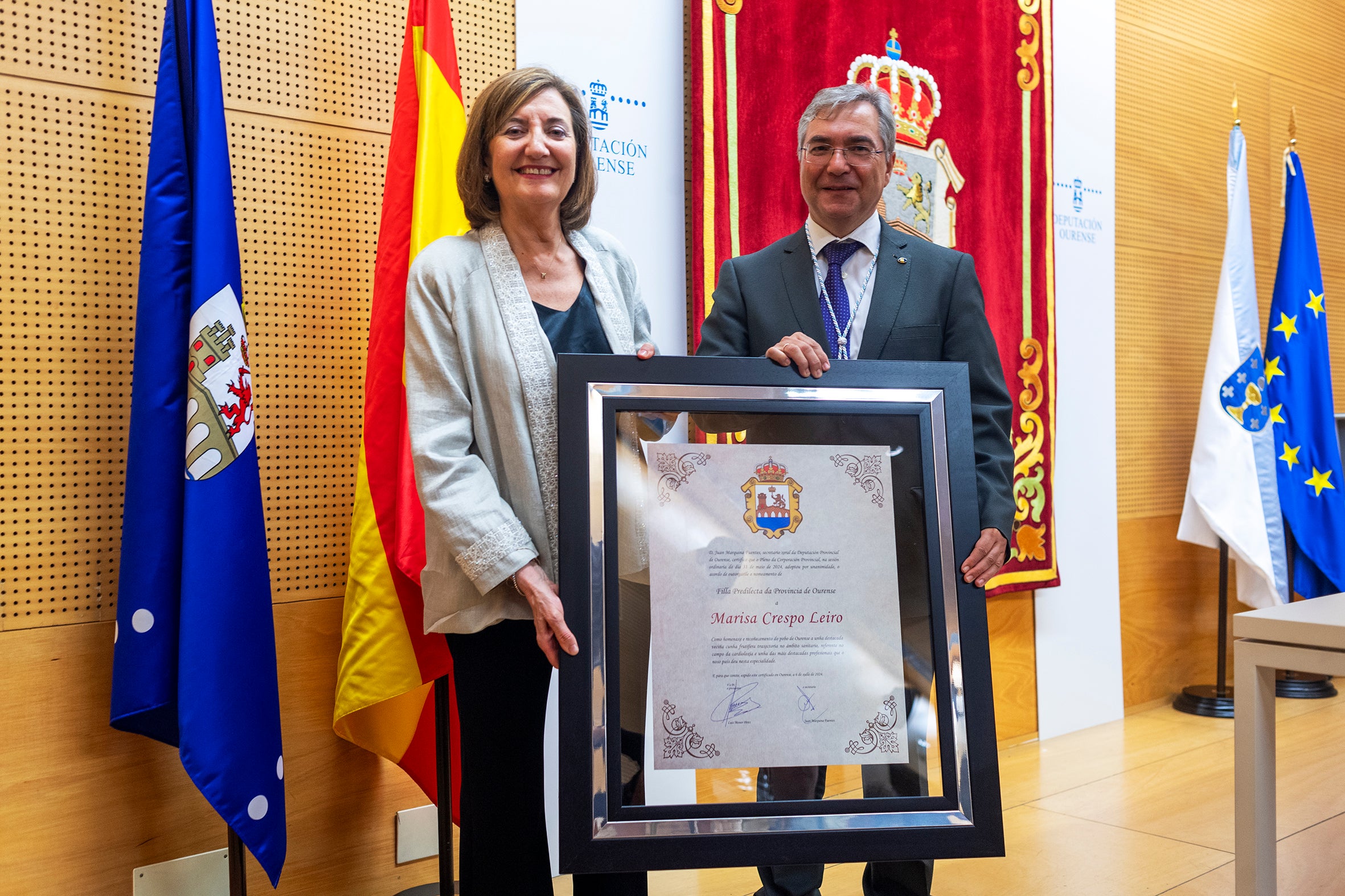 A Deputación outórgalle o título de honra de Filla Predilecta da Provincia á cardióloga Marisa Crespo A Deputación outórgalle o título de honra de Filla Predilecta da Provincia á cardióloga Marisa Crespo