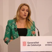 Natàlia Mas, consellera d'Economia en funcions, en plena roda de premsa Natàlia Mas, consellera d'Economia en funcions, en plena roda de premsa