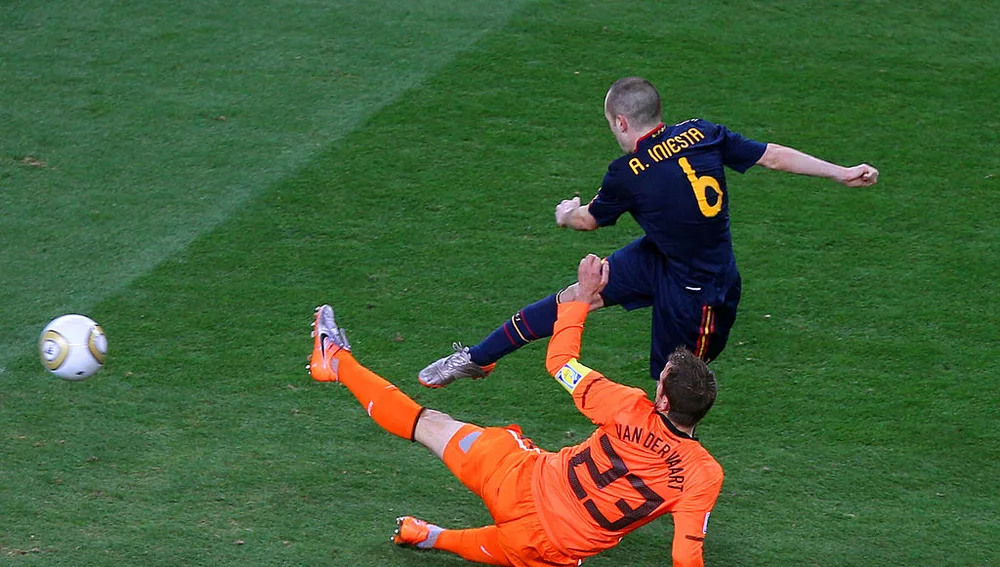 Imagen del gol de Iniesta en la final del Mundial 2010