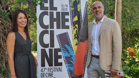 Irene Ruiz y Alejandro Cano en la presentaci&oacute;n de la cuadrag&eacute;simo s&eacute;ptima edici&oacute;n del Festival de Cine de Elche