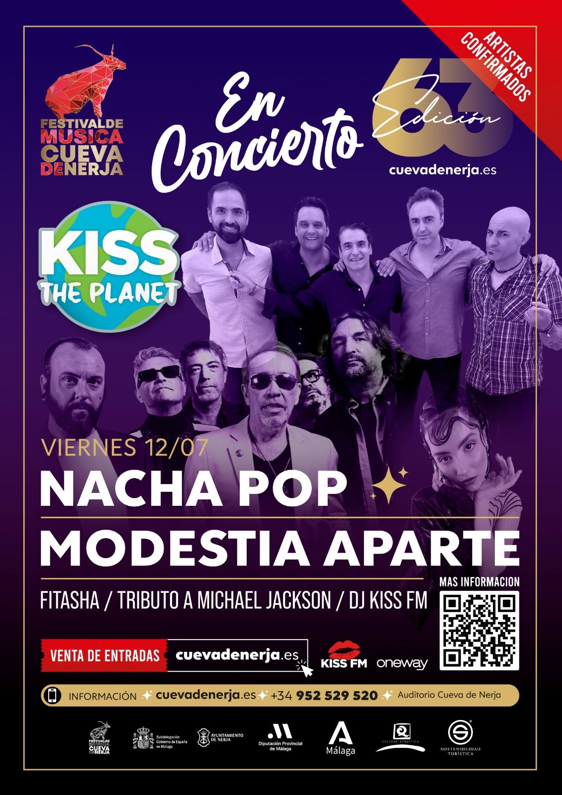 Este viernes Nacha Pop y Modestia Aparte en el 63 Festival de Música Cueva de Nerja, con la fiesta Kiss The Planet Este viernes Nacha Pop y Modestia Aparte en el 63 Festival de Música Cueva de Nerja, con la fiesta Kiss The Planet