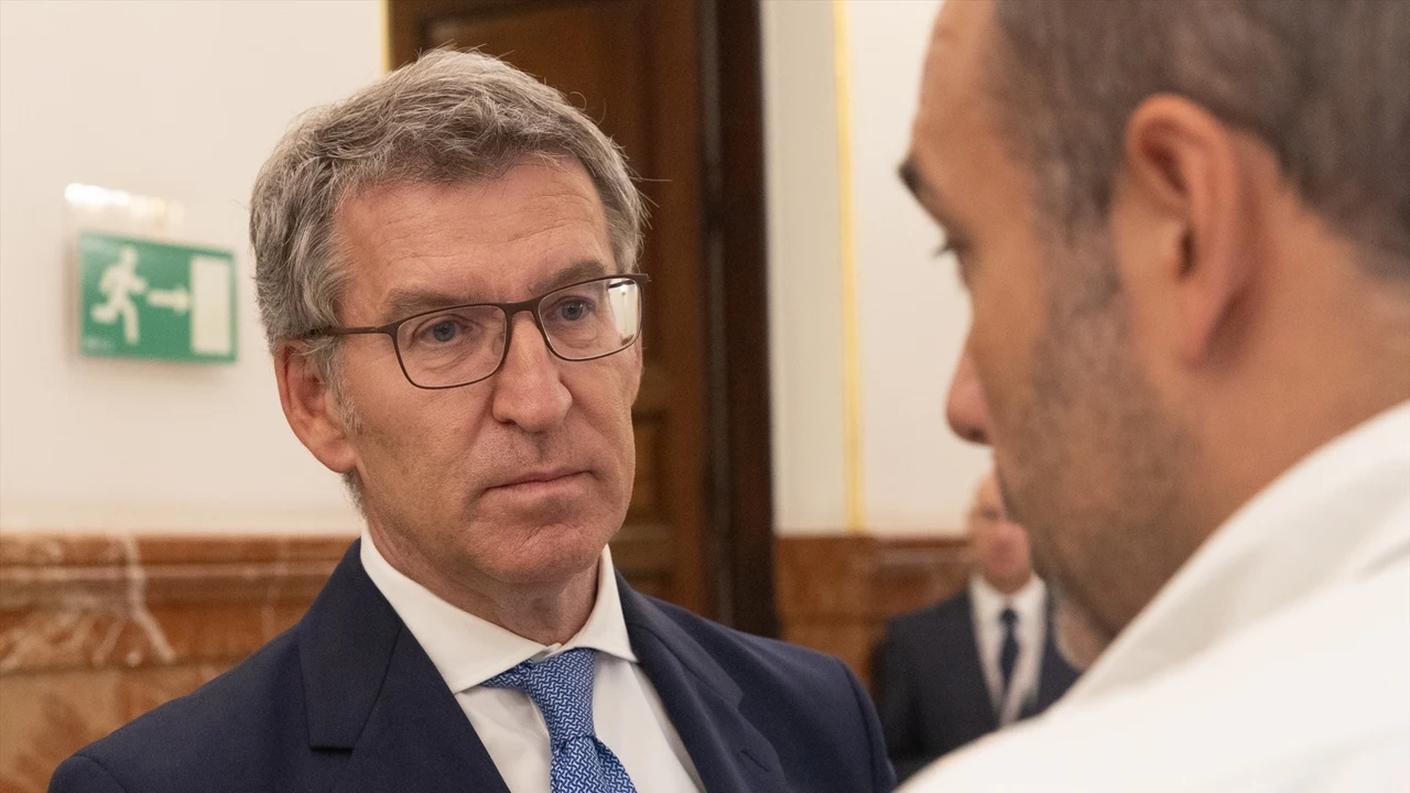 El presidente del PP, Alberto Núñez Feijóo, a su llegada al pleno extraordinario en el Congreso de los Diputados, a 11 de julio de 2024