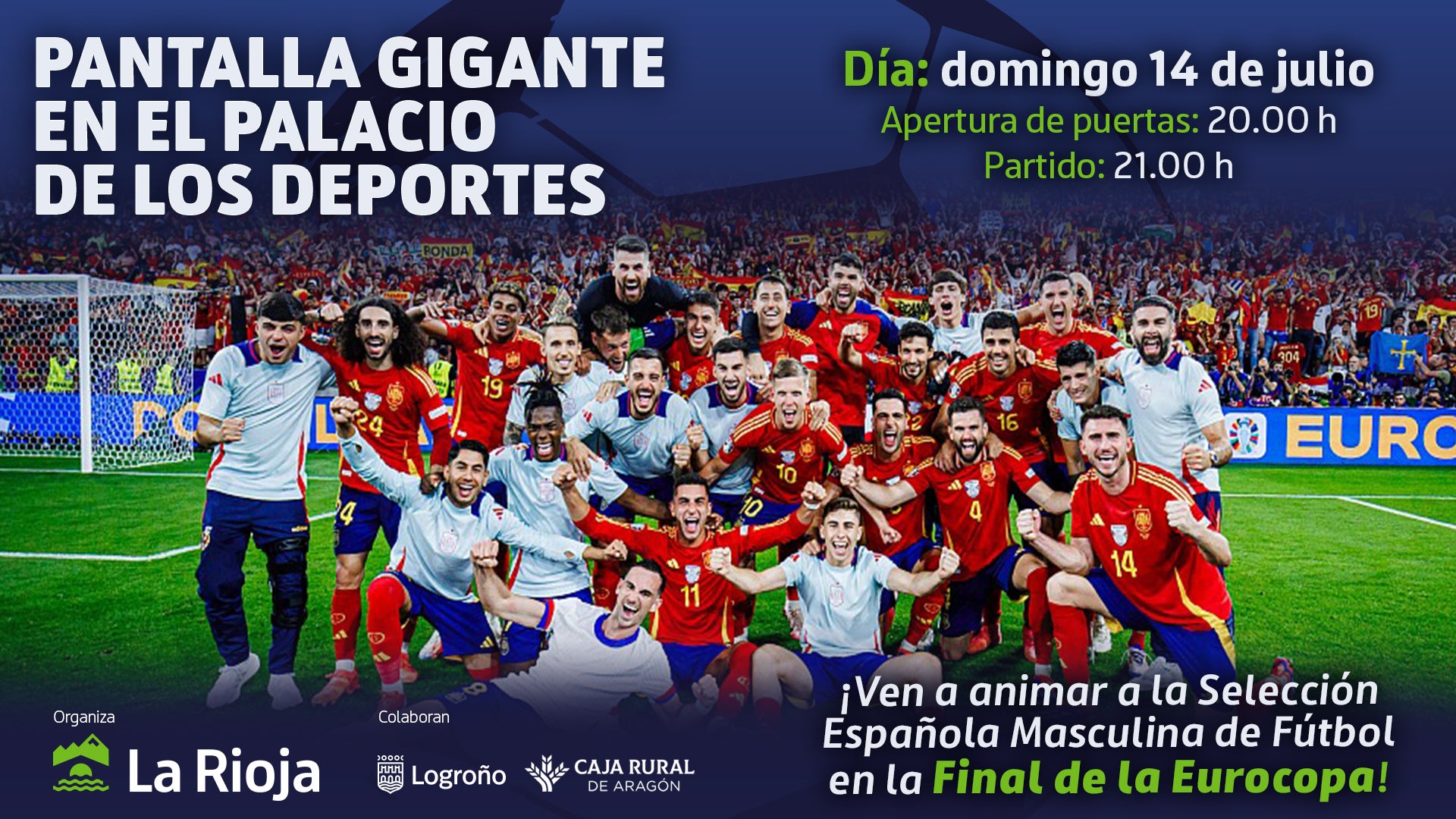 Pantalla gigante en el Palacio de los Deportes de La Rioja para la final de la Eurocopa Pantalla gigante en el Palacio de los Deportes de La Rioja para la final de la Eurocopa