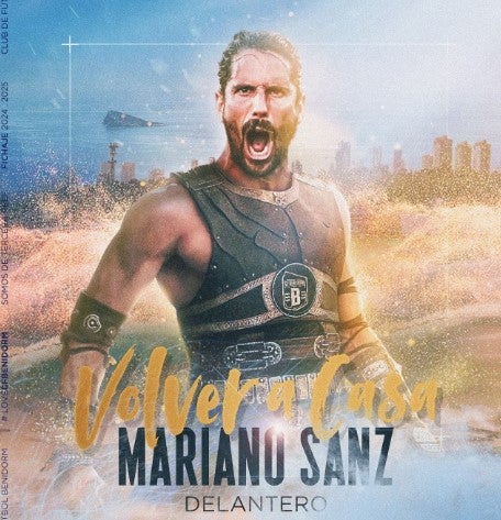 Mariano Sanz regresa a la disciplina del C.F: Benidorm después de su paso por La Nucía. Mariano Sanz regresa a la disciplina del C.F: Benidorm después de su paso por La Nucía.
