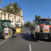 Tractores se manifiestan delante de Delegación de Gobierno para reclamar "medidas urgentes"