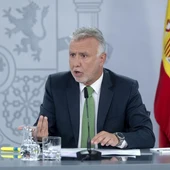 El ministro de Política y Memoria Democrática, Ángel Víctor Torres, durante una rueda de prensa El ministro de Política y Memoria Democrática, Ángel Víctor Torres, durante una rueda de prensa