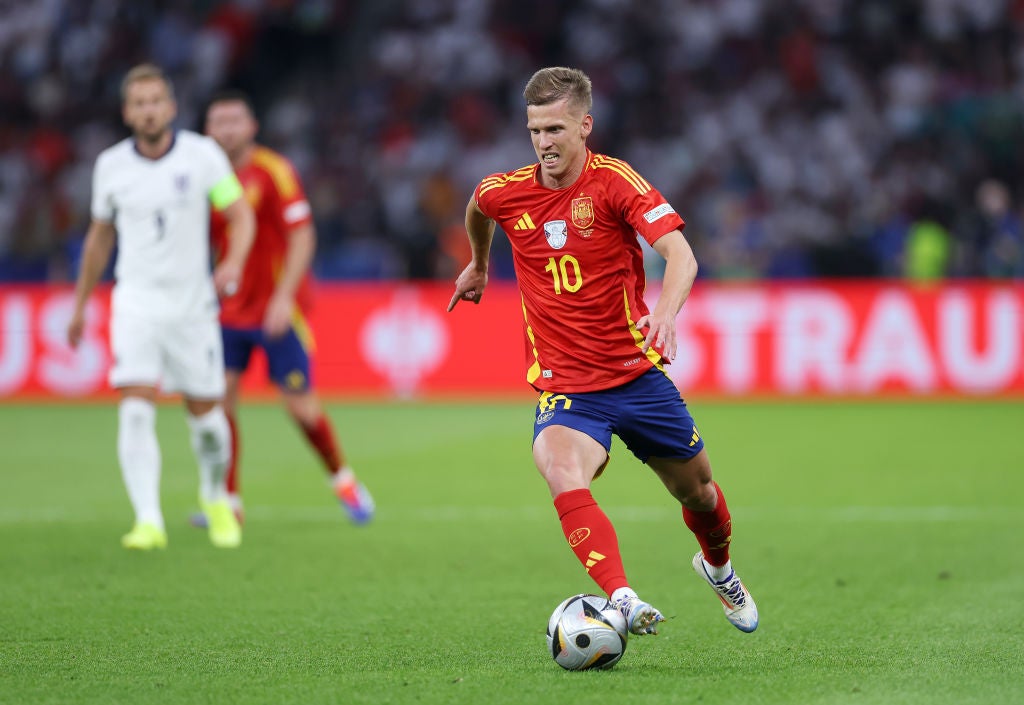 Dani Olmo durante la final de la Eurocopa ante Inglaterra Dani Olmo durante la final de la Eurocopa ante Inglaterra