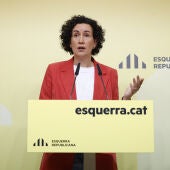 La Secretaria General de ERC en funciones, Marta Rovira, ofrece una rueda de prensa, después de la primera reunión de la Ejecutiva permanente de ERC, a 15 de julio de 2024, en Barcelona, Catalunya (España). 