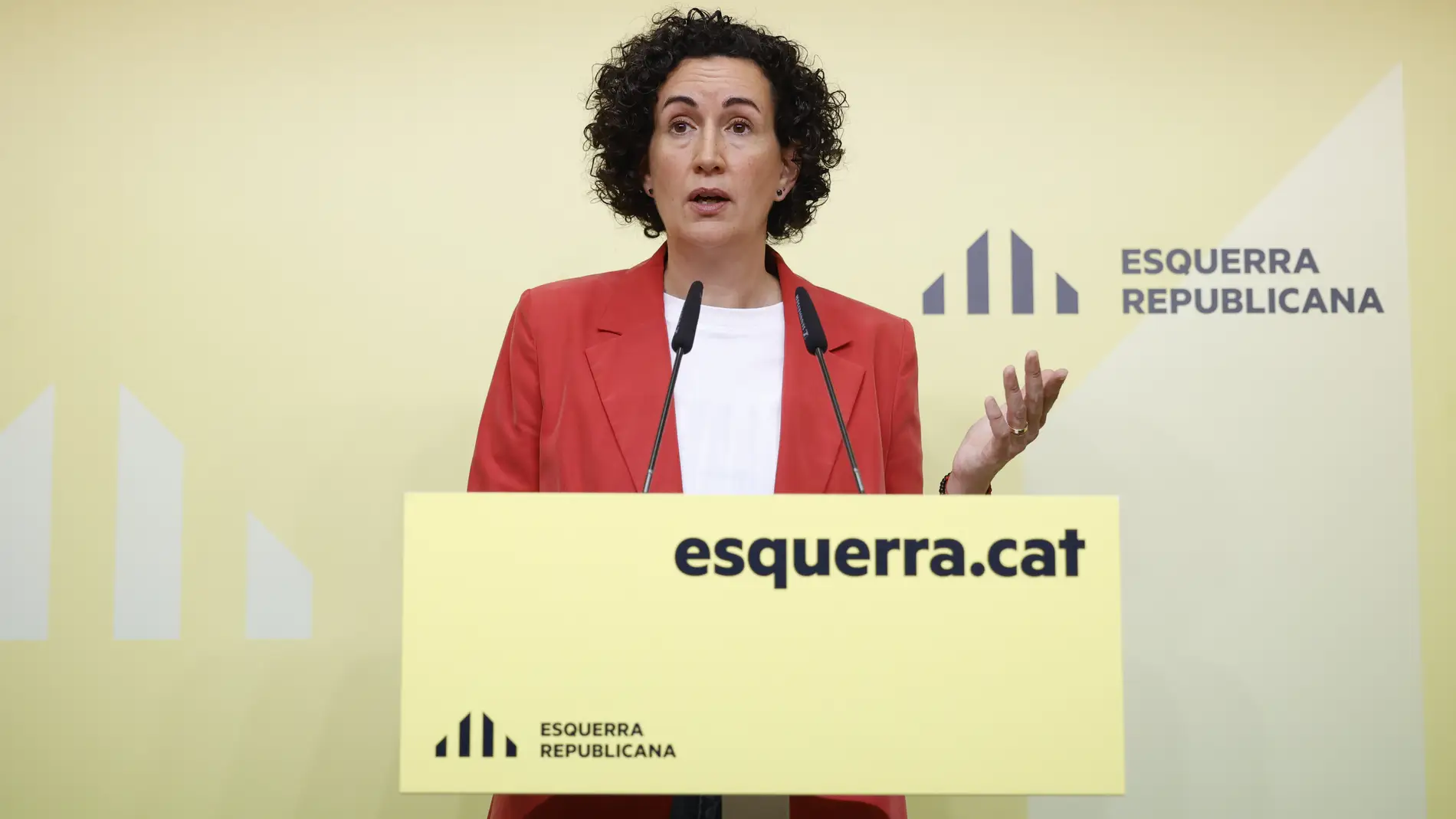 La Secretaria General de ERC en funciones, Marta Rovira, ofrece una rueda de prensa, después de la primera reunión de la Ejecutiva permanente de ERC, a 15 de julio de 2024, en Barcelona, Catalunya (España). 