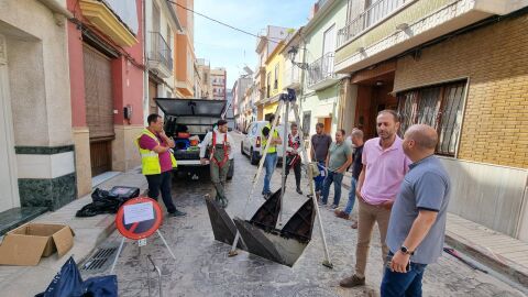 comprobación del alcantarillado Alzira 