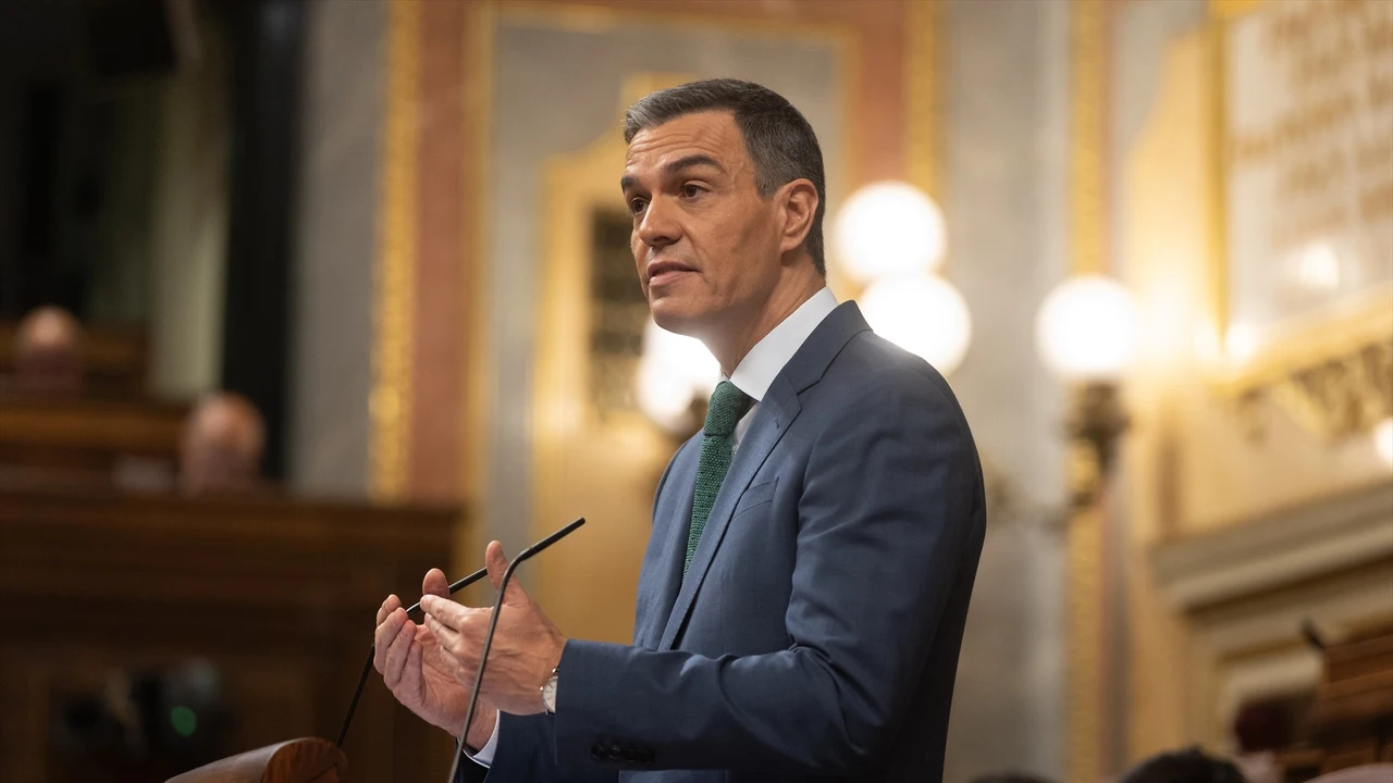 El presidente del Gobierno, Pedro Sánchez, en su comparecencia en el Congreso de los Diputados